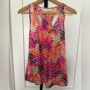 Trina Turk flowy racer back tank. 100% silk. Size medium.